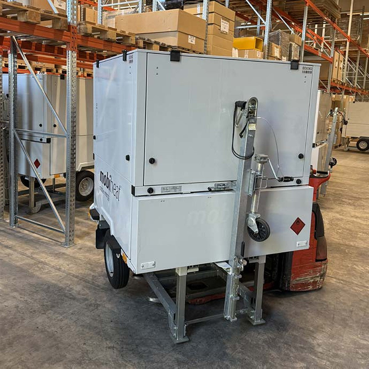 Mobile Heizzentrale 60 kW Low NOx BD0362 – Heizzentrale im Lager