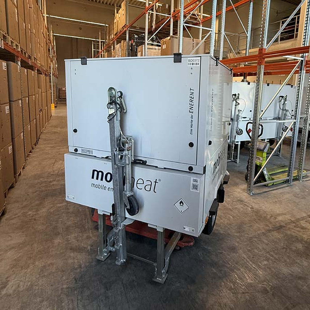 Mobile Heizzentrale 60 kW Low NOx BD0372 – Heizzentrale im Lager