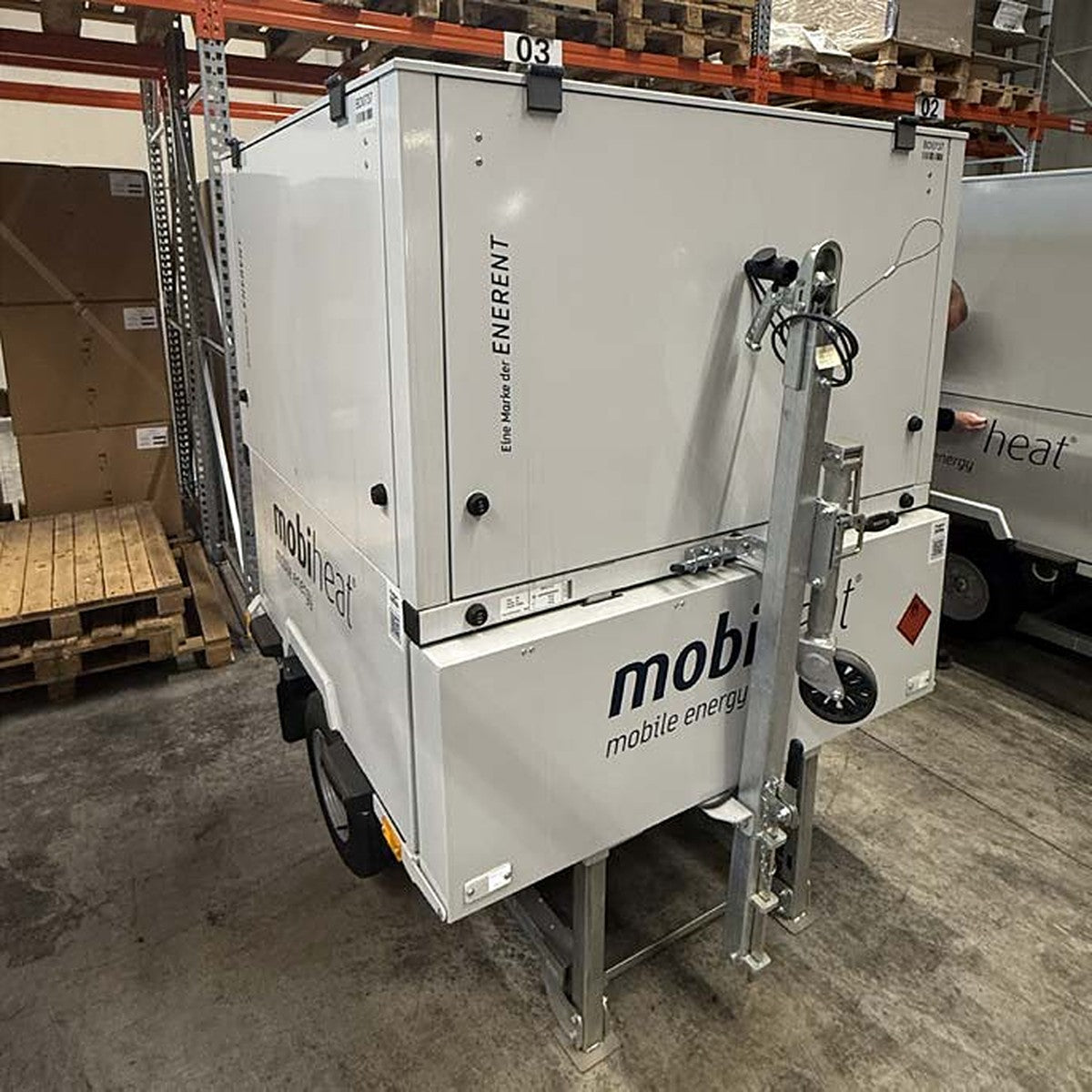 Mobile Heizzentrale 60 kW Low NOx BD0363 – Heizzentrale im Lager