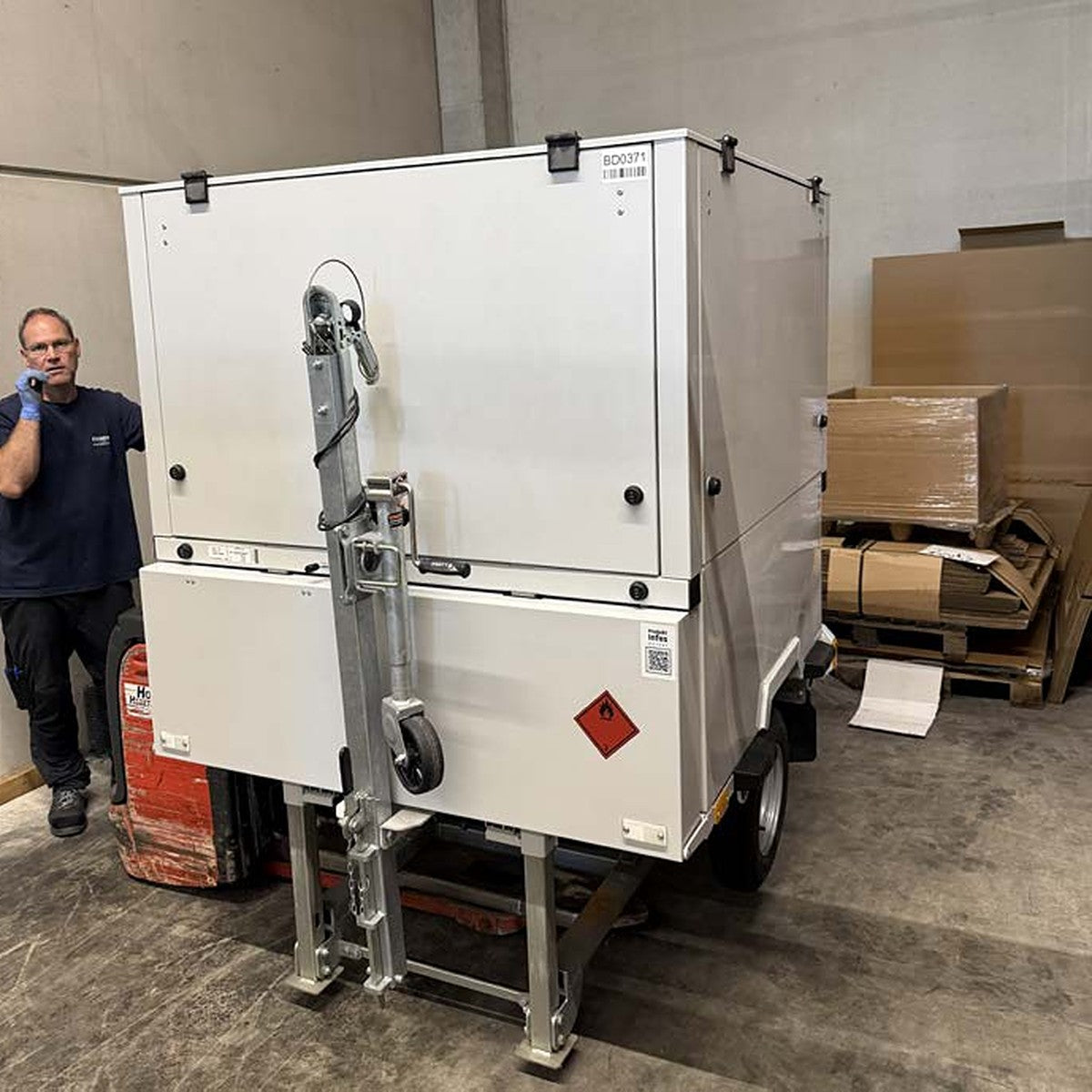 Mobile Heizzentrale 60 kW Low NOx BD0371 – Heizzentrale im Lager
